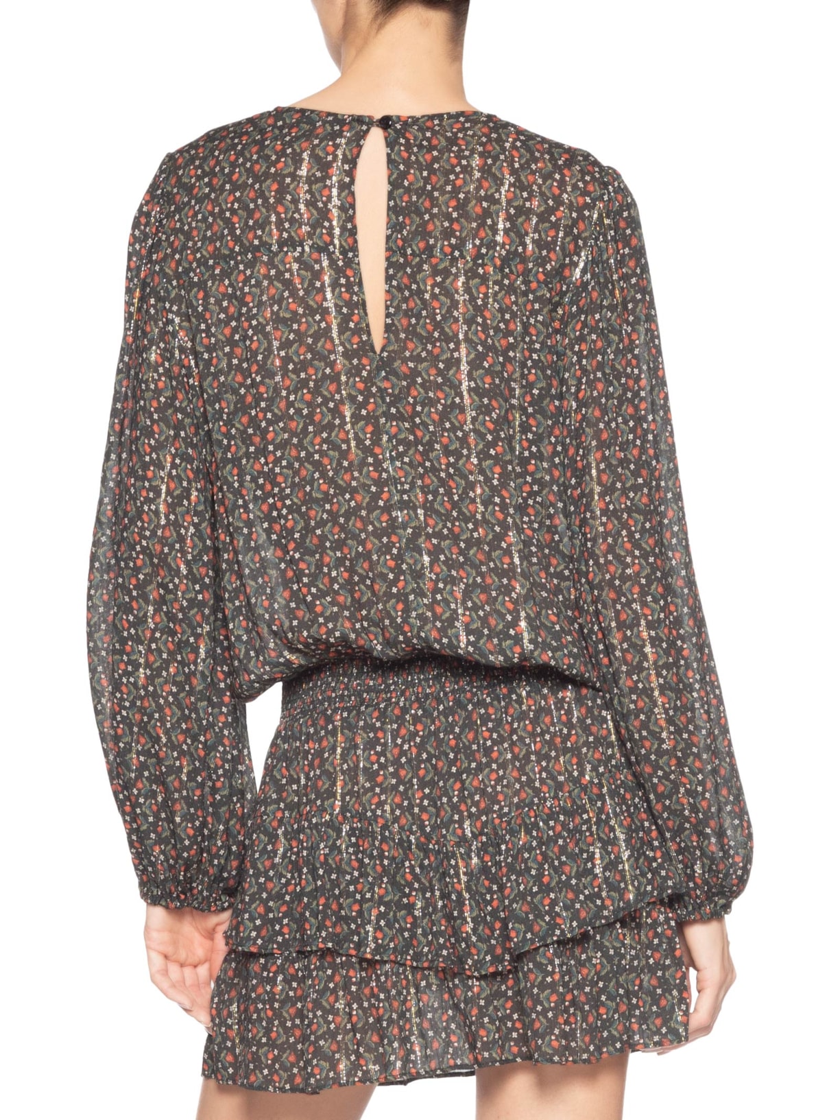 Vestido Curto Estampa Serena Preto Maria Filó