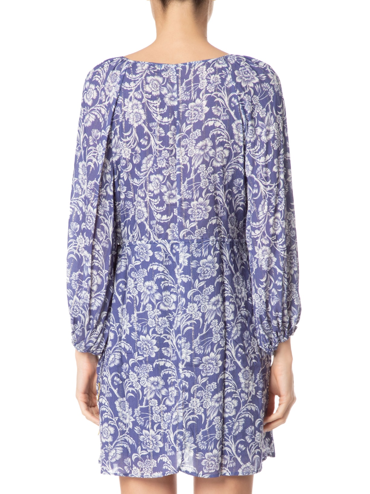 Vestido Curto Estampa Sicilia Azul Maria Filó