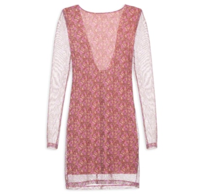 Vestido Curto Estampa Violet - Roxo