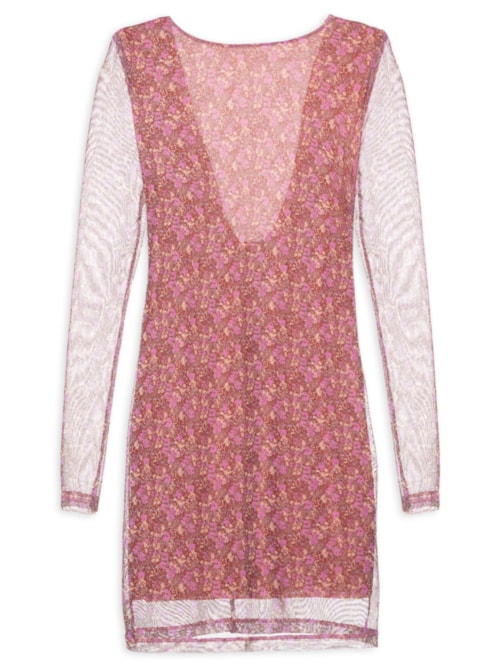 Vestido Curto Estampa Violet - Roxo