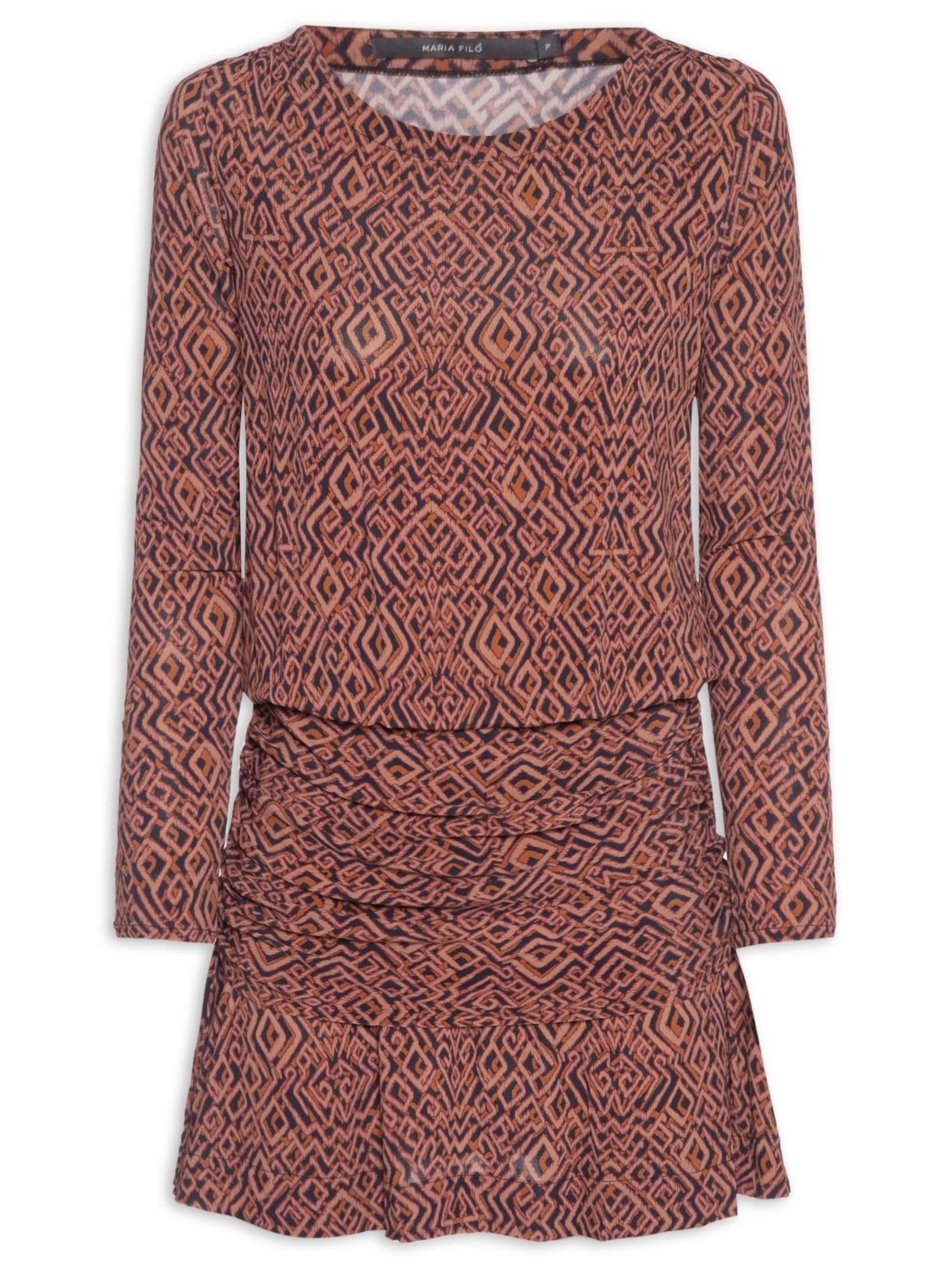 Vestido Curto Estampa Zuma B - Marrom