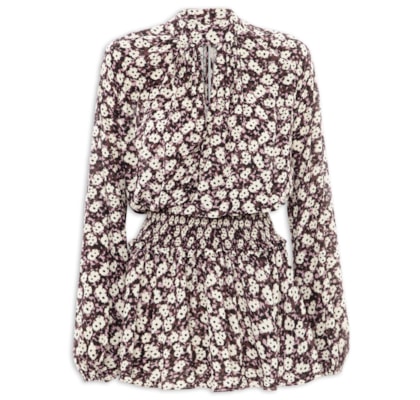 Vestido Curto Estampado - Roxo