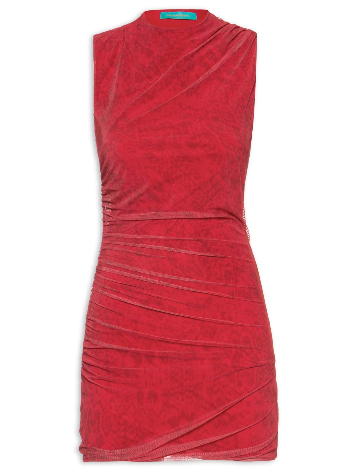 Vestido Curto Estampado - Vermelho