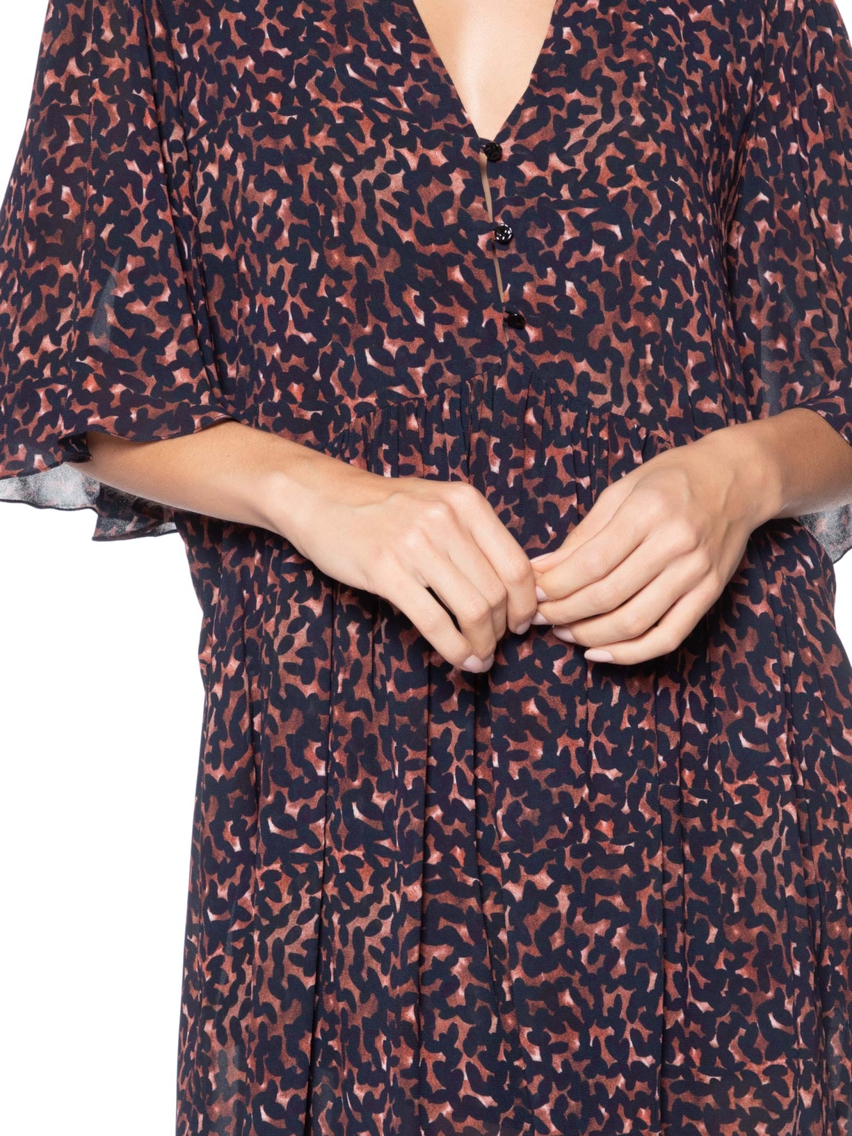Vestido Curto Estampado – Marrom Animale