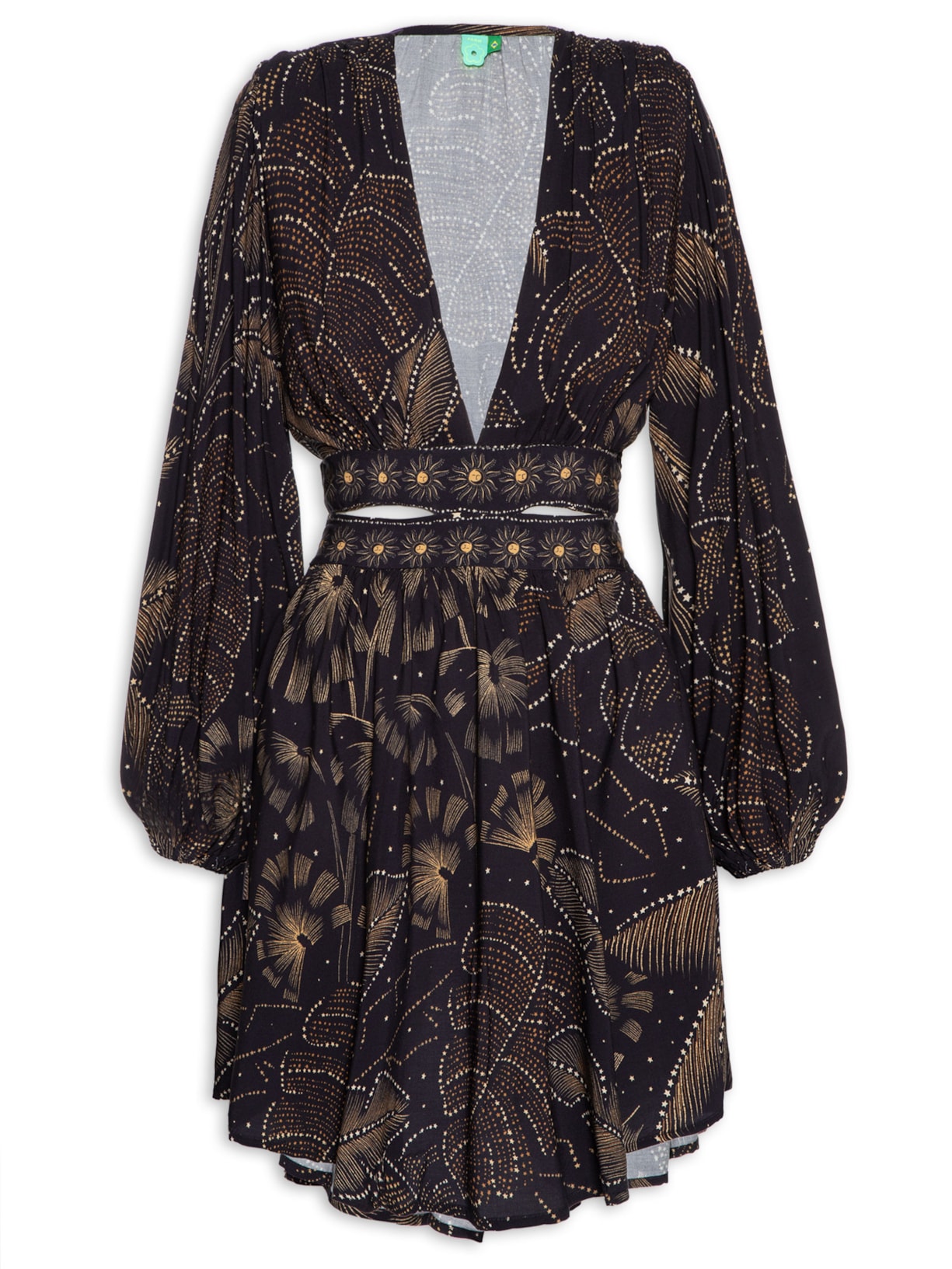 Vestido Curto Estrelada - Preto