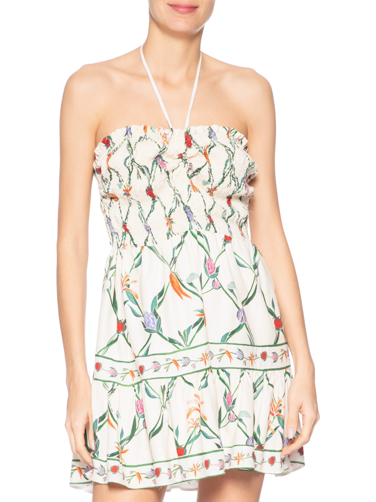 Vestido Curto Feira de Legumes – Branco Farm
