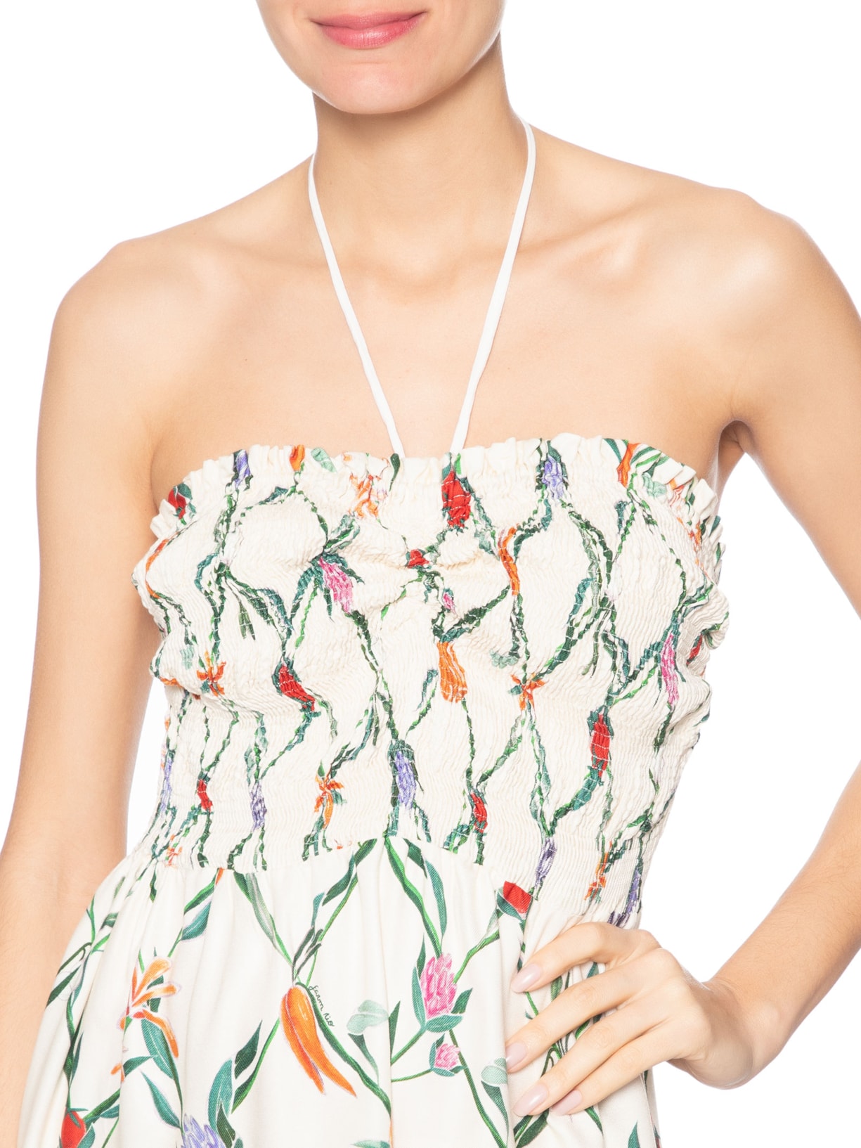 Vestido Curto Feira de Legumes – Branco Farm