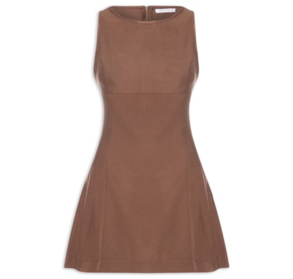 Vestido Curto Feminino - Marrom