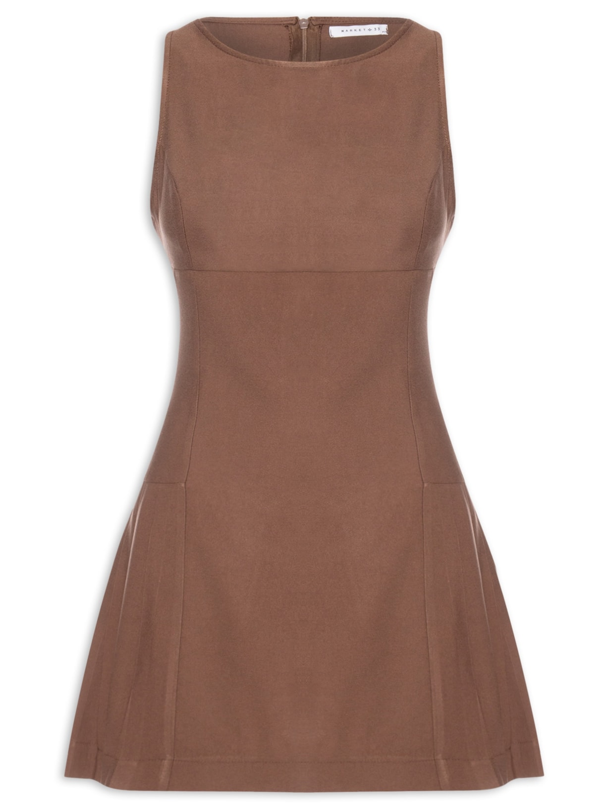 Vestido Curto Feminino - Marrom