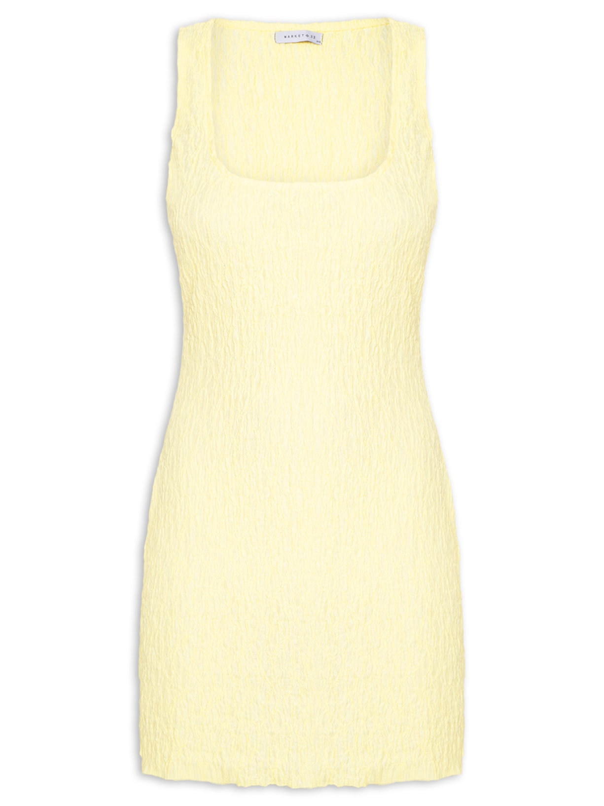 Vestido Curto Feminino Texturizado - Amarelo