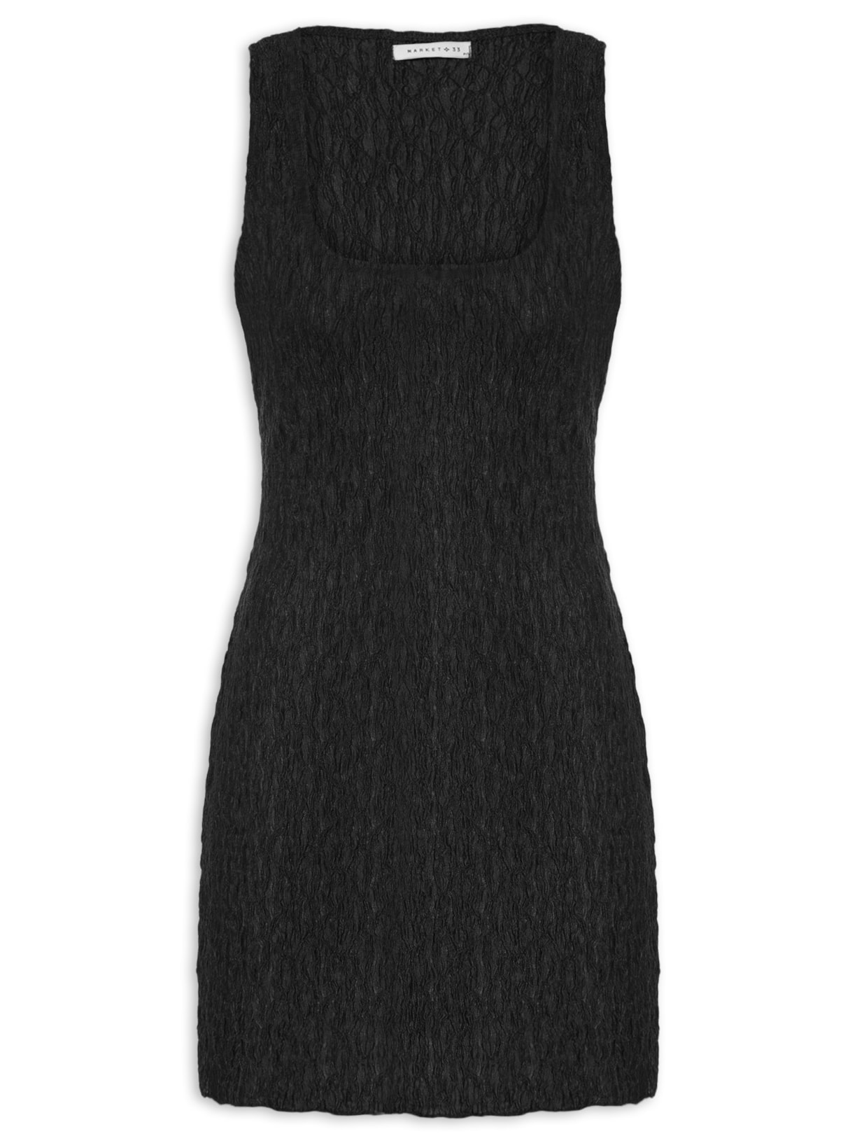 Vestido Curto Feminino Texturizado - Preto