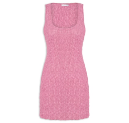Vestido Curto Feminino Texturizado - Rosa