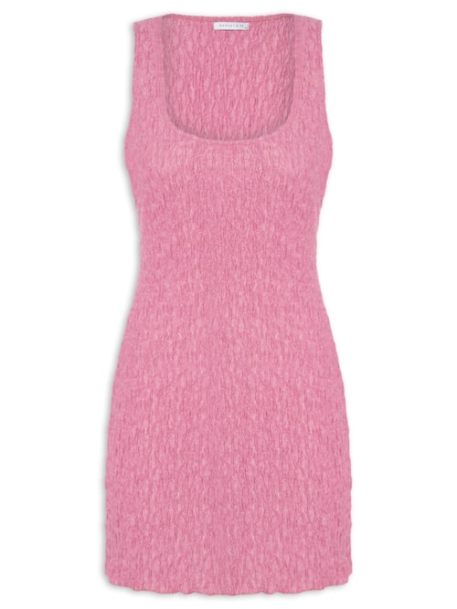 Vestido Curto Feminino Texturizado - Rosa