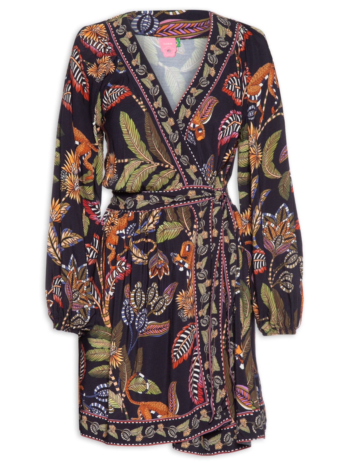 Vestido Curto Festa De Caju - Preto