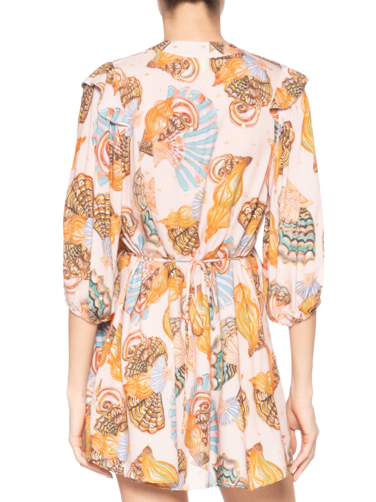 Vestido Curto Festa De Concha Rosa Farm