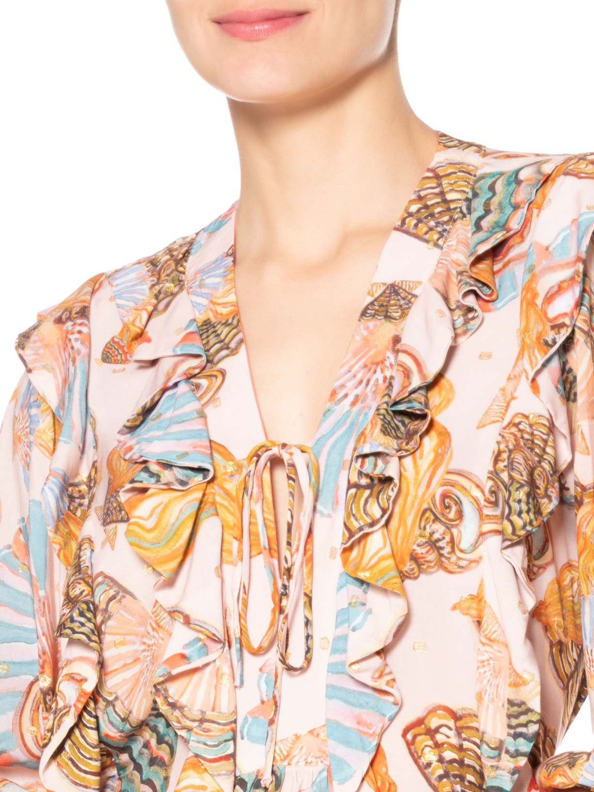 Vestido Curto Festa De Concha Rosa Farm