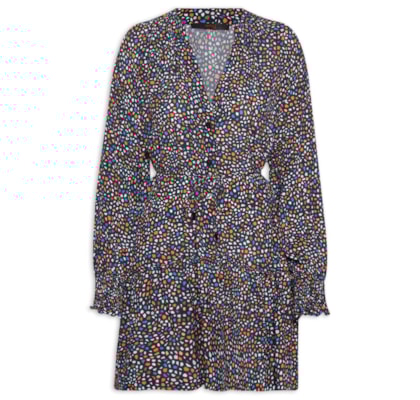 Vestido Curto Fig Pedras - Preto