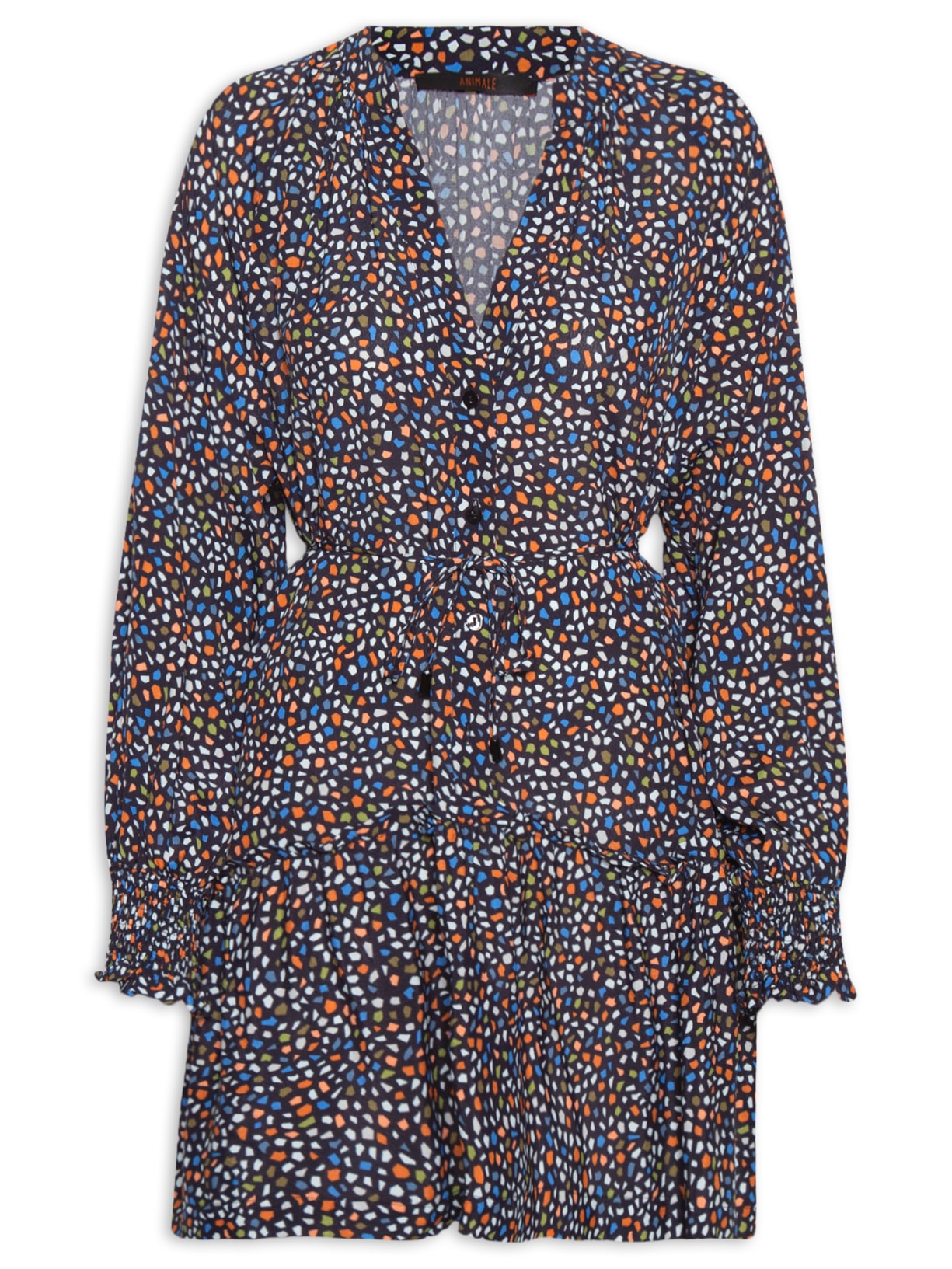 Vestido Curto Fig Pedras - Preto