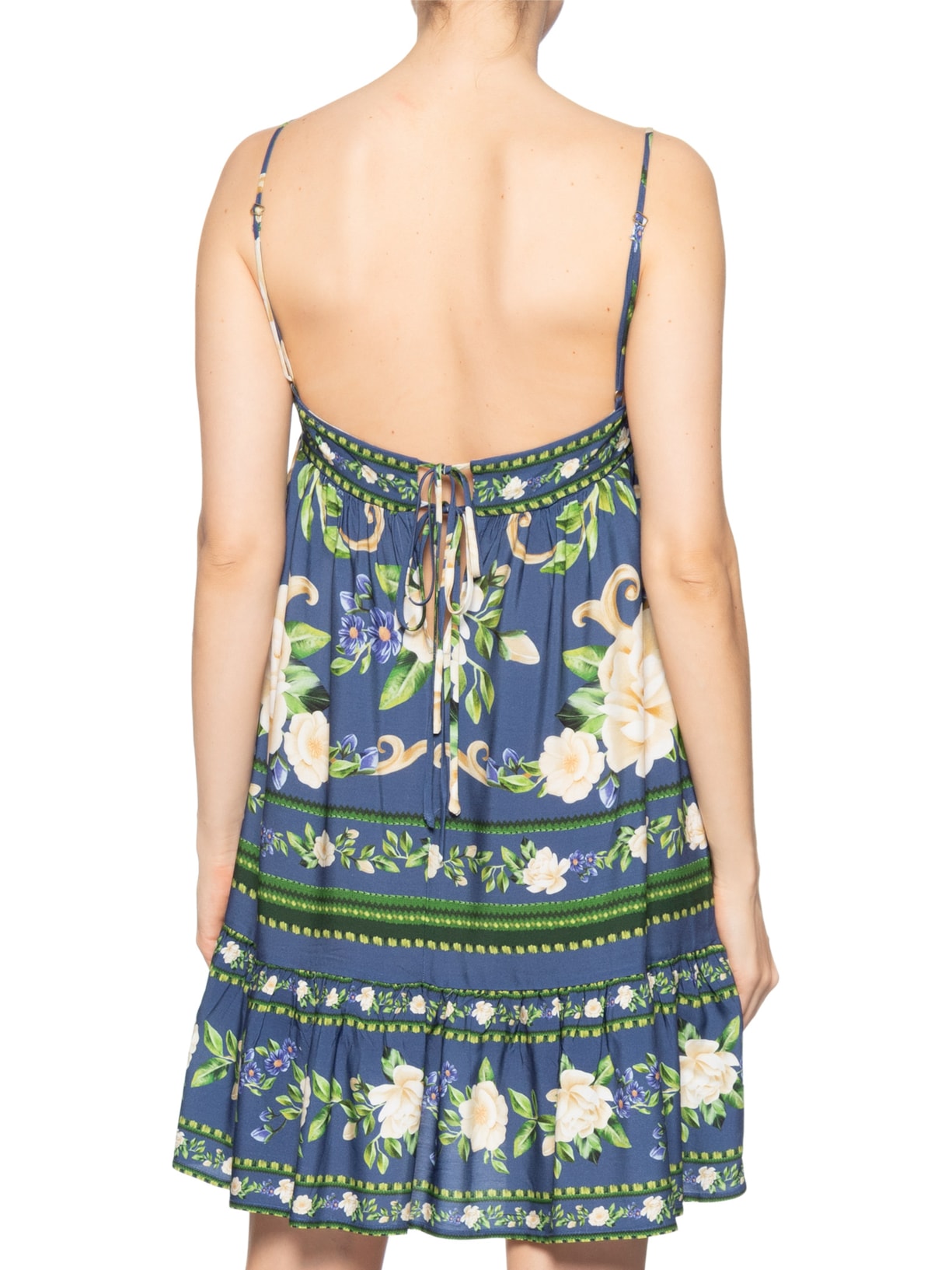 Vestido Curto Flor Celeste  Azul Farm