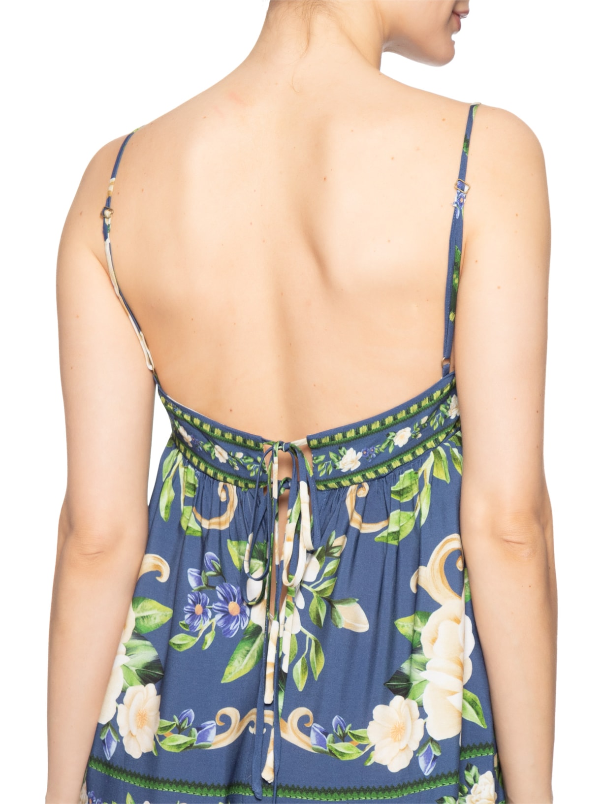 Vestido Curto Flor Celeste  Azul Farm