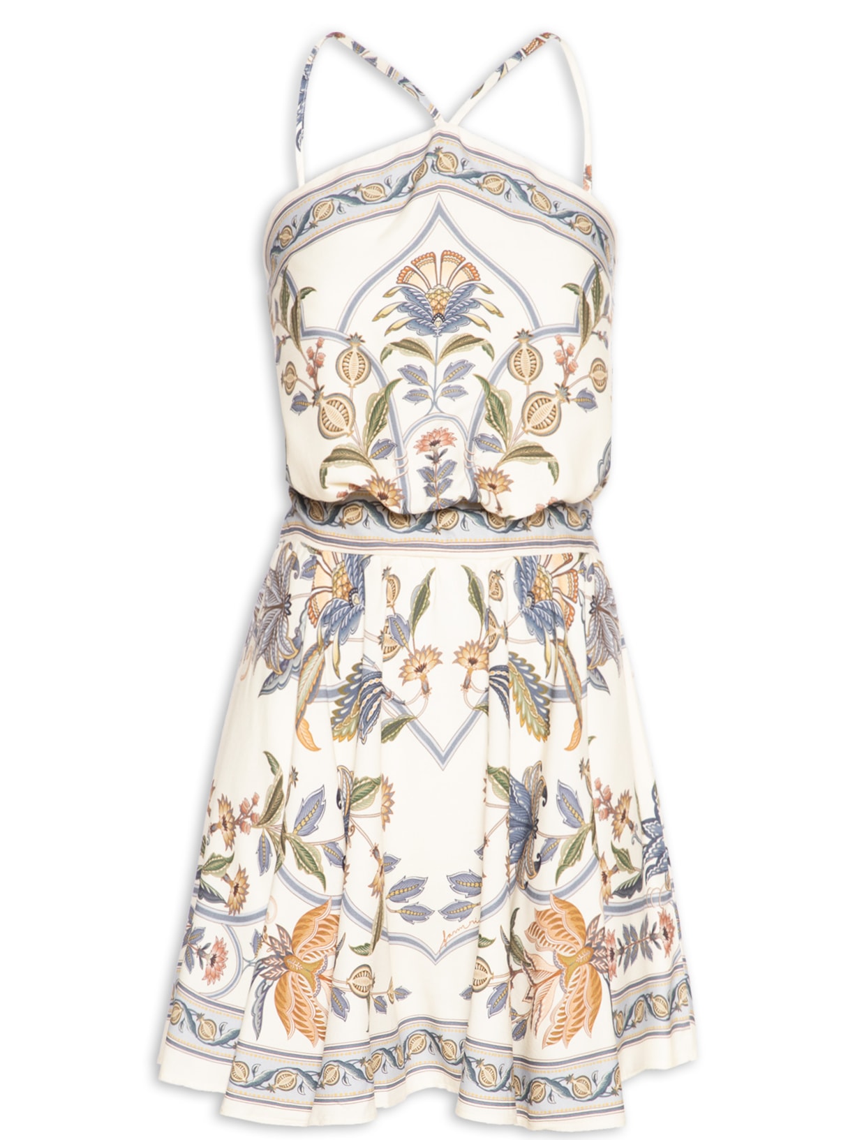 Vestido Curto Flor Do Deserto Off White Farm