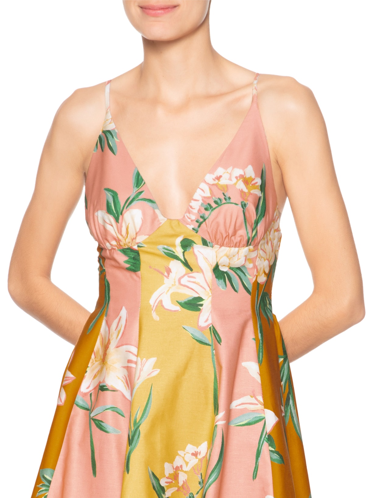 Vestido Curto Floral Alice Amarelo Farm