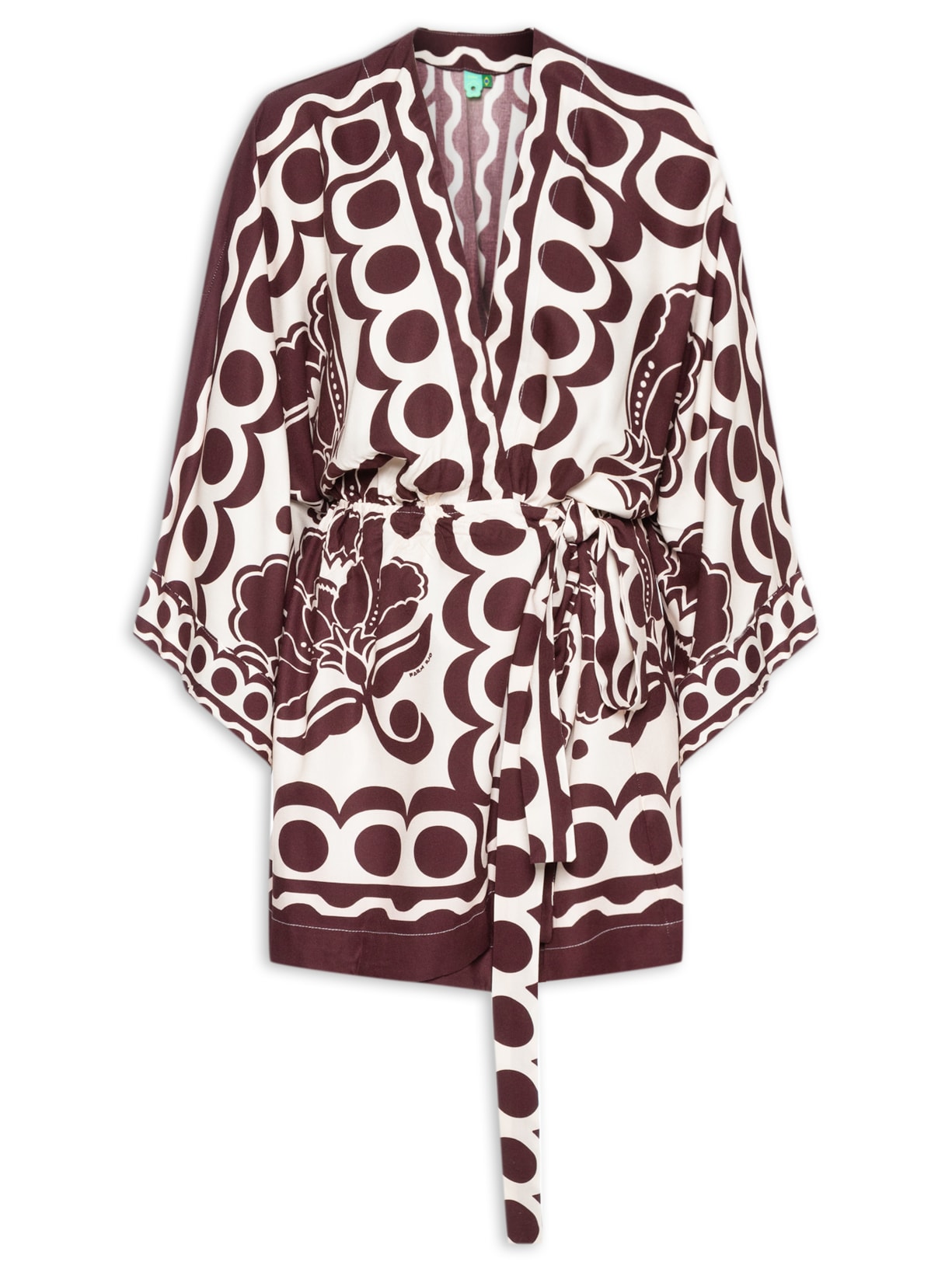 Vestido Curto Floral Arabesque - Off White