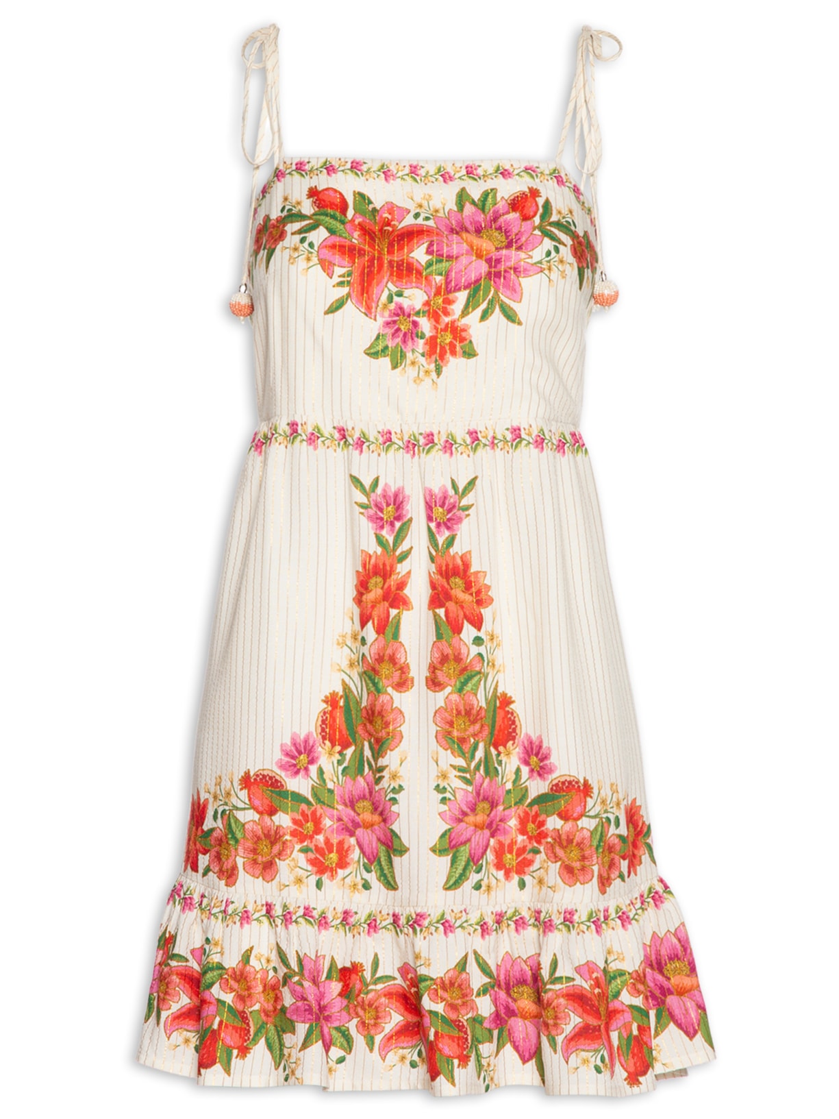 Vestido Curto Floral De Verão - Rosa