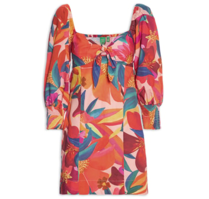 Vestido Curto Floral Erika - Rosa