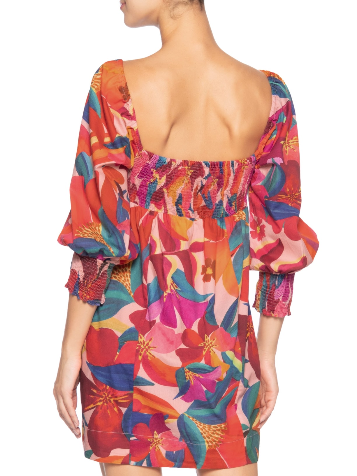 Vestido Curto Floral Erika Rosa Farm