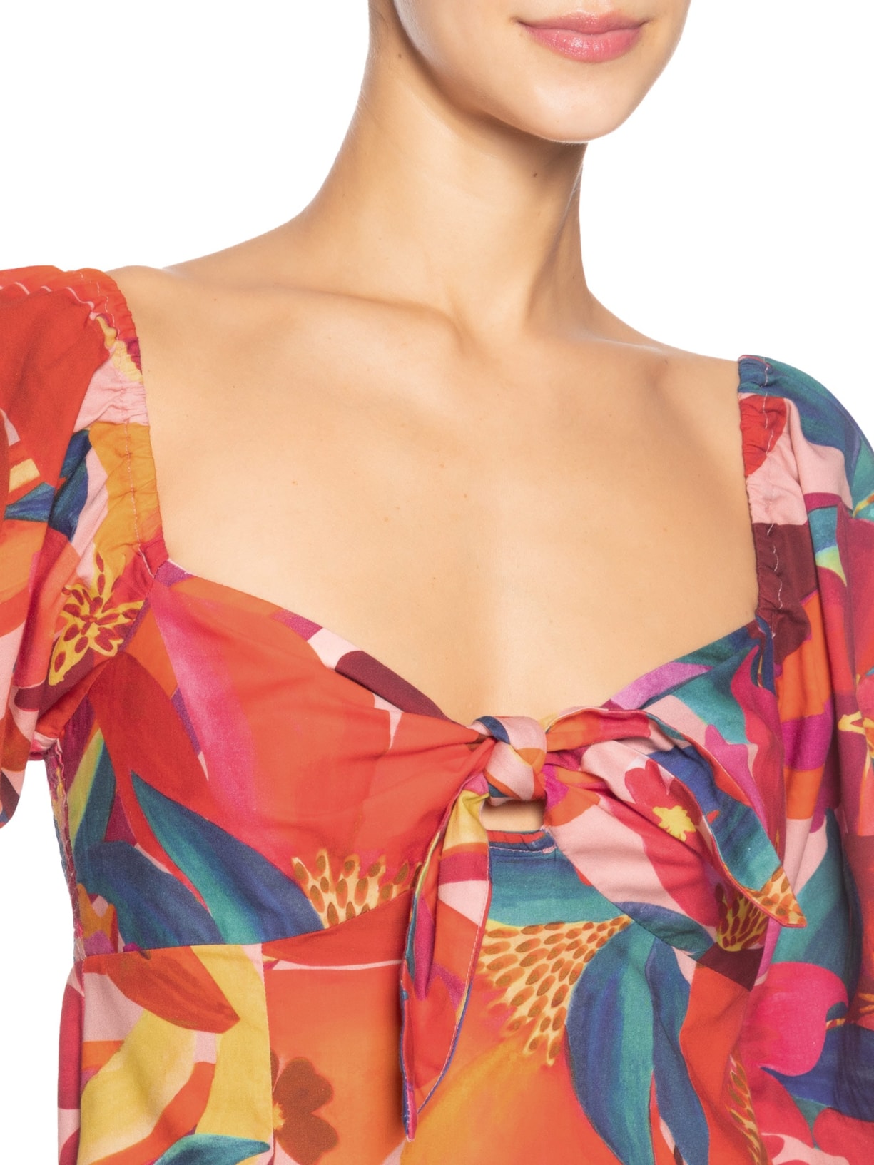 Vestido Curto Floral Erika Rosa Farm