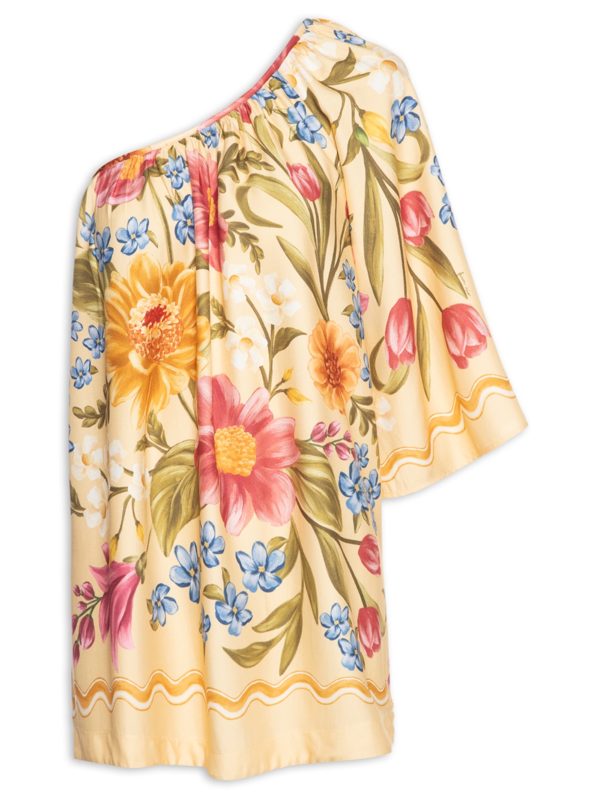 Vestido Curto Floral Mari - Amarelo