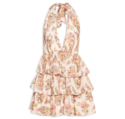 Vestido Curto Floral Raiana - Rosa