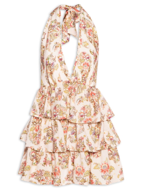 Vestido Curto Floral Raiana - Rosa