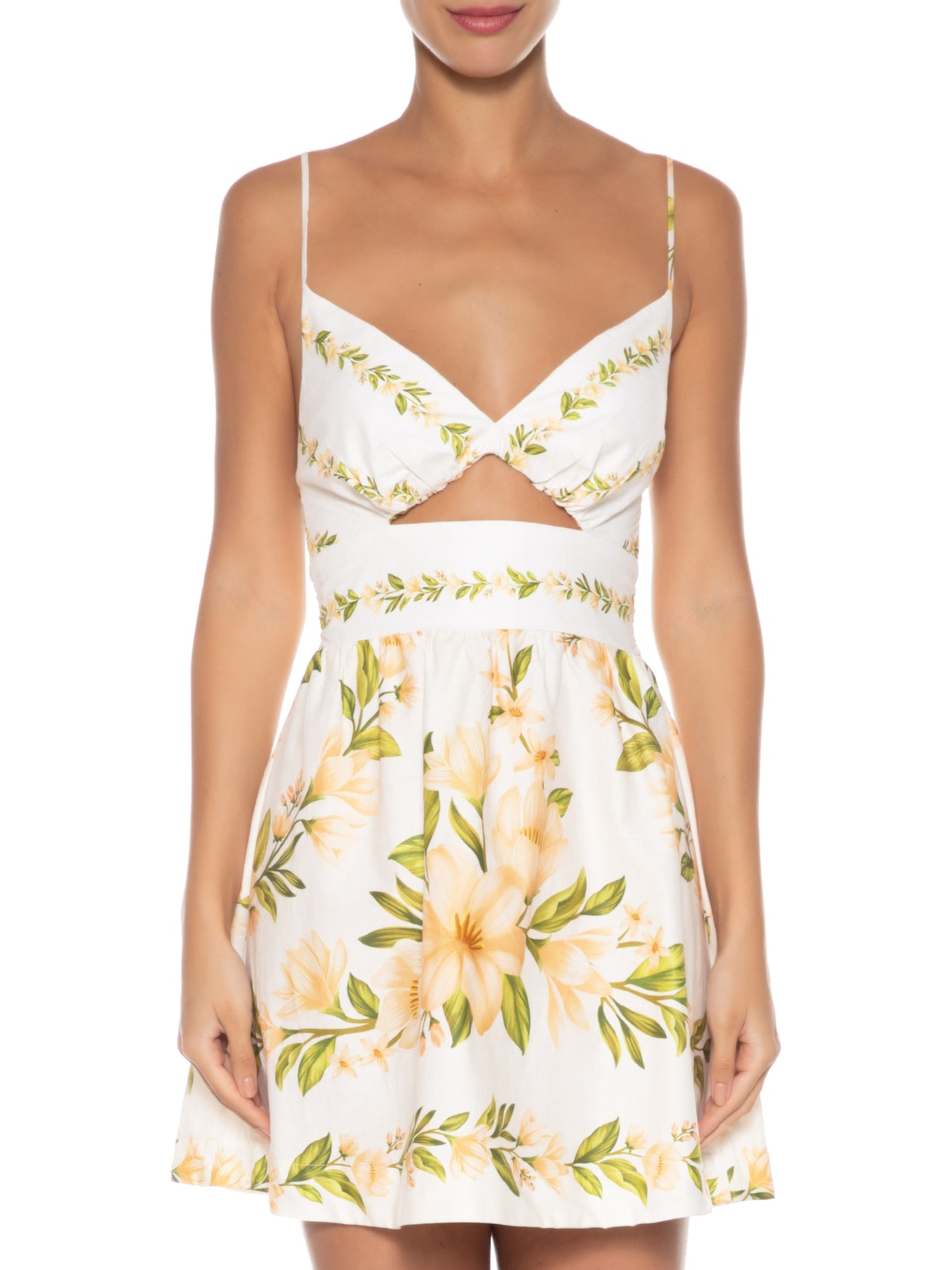 Vestido Curto Florata Off White Farm