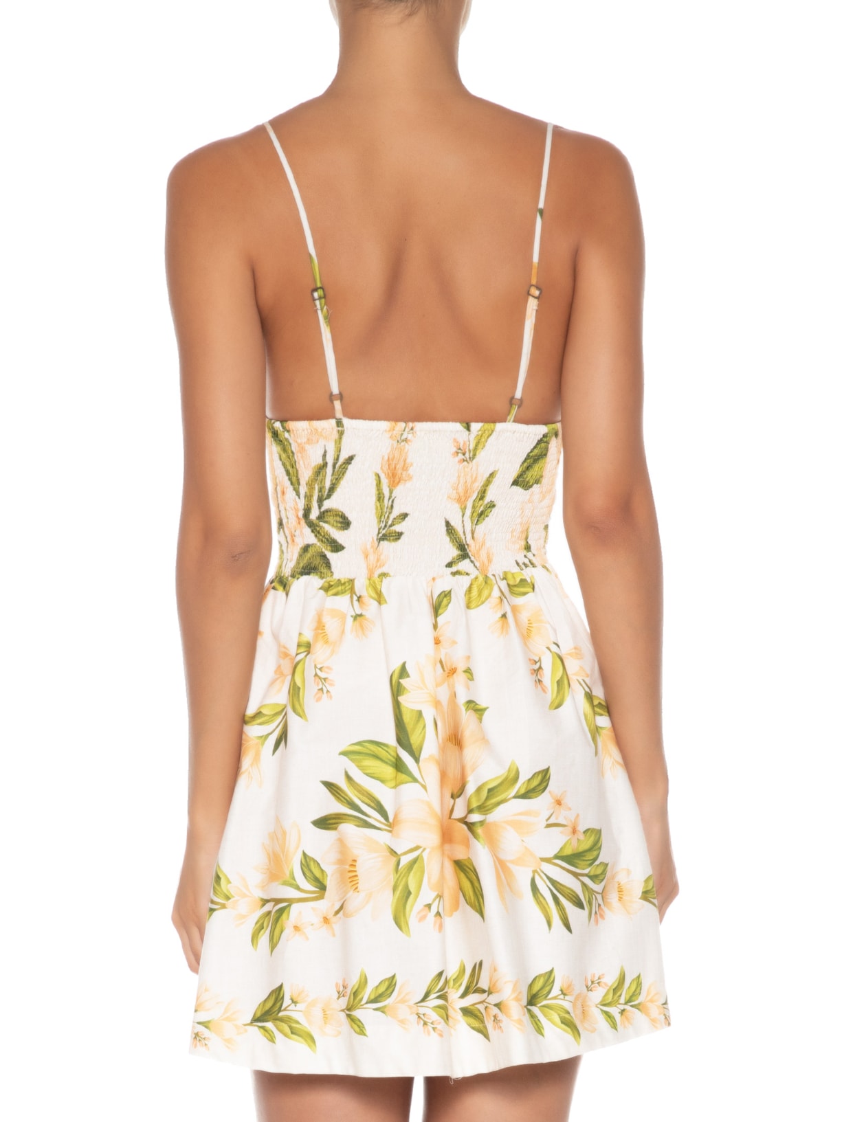 Vestido Curto Florata Off White Farm