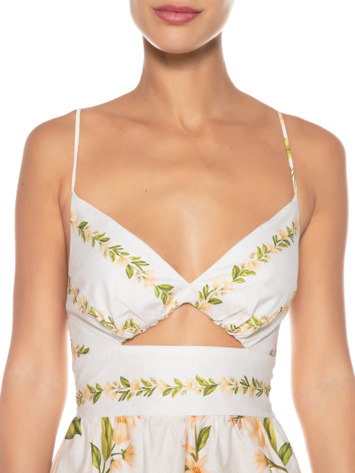 Vestido Curto Florata Off White Farm