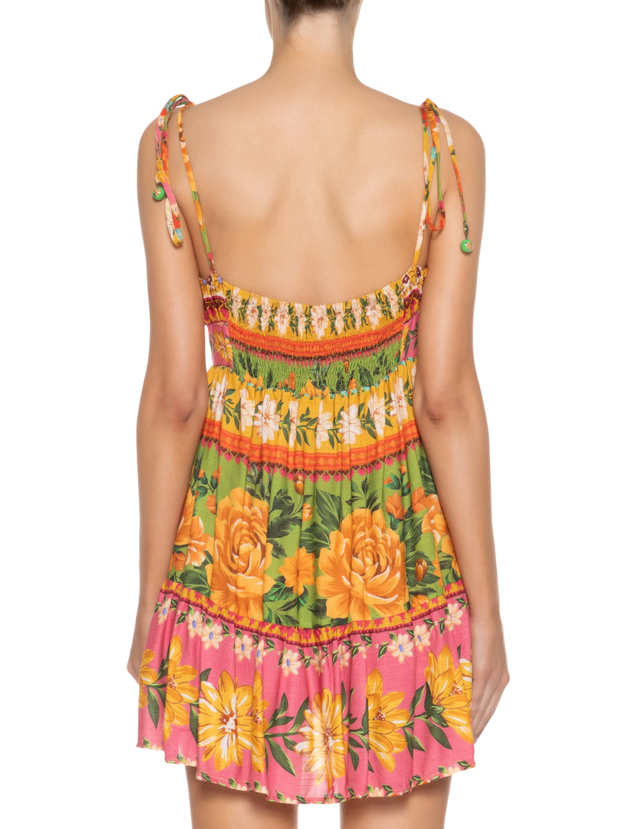 Vestido Curto Flori Rosa Farm