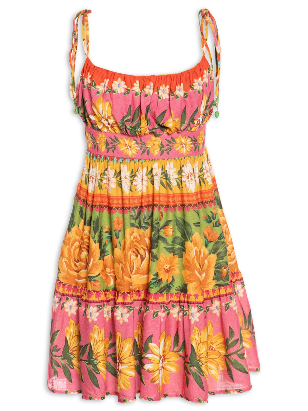 Vestido Curto Flori Rosa Farm