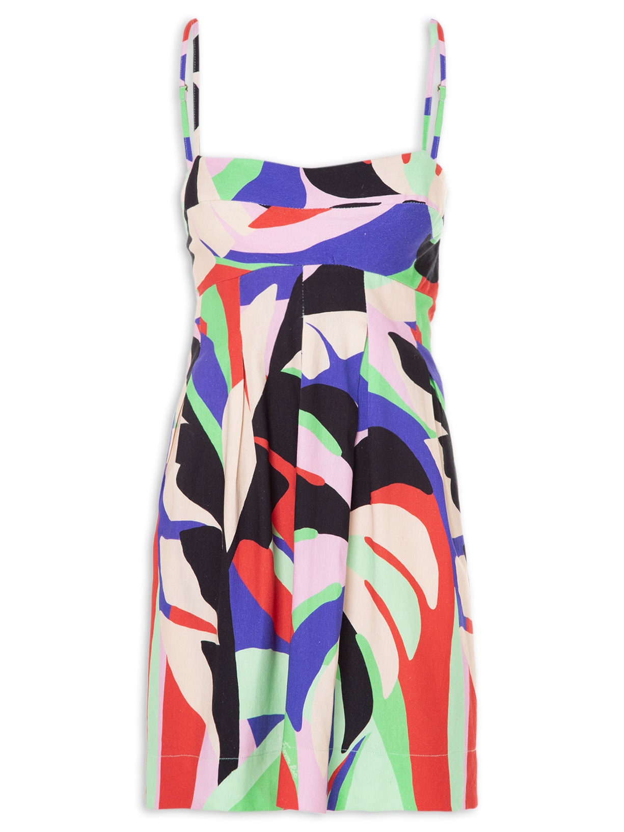 Vestido Curto Folhagem Fresca - Azul