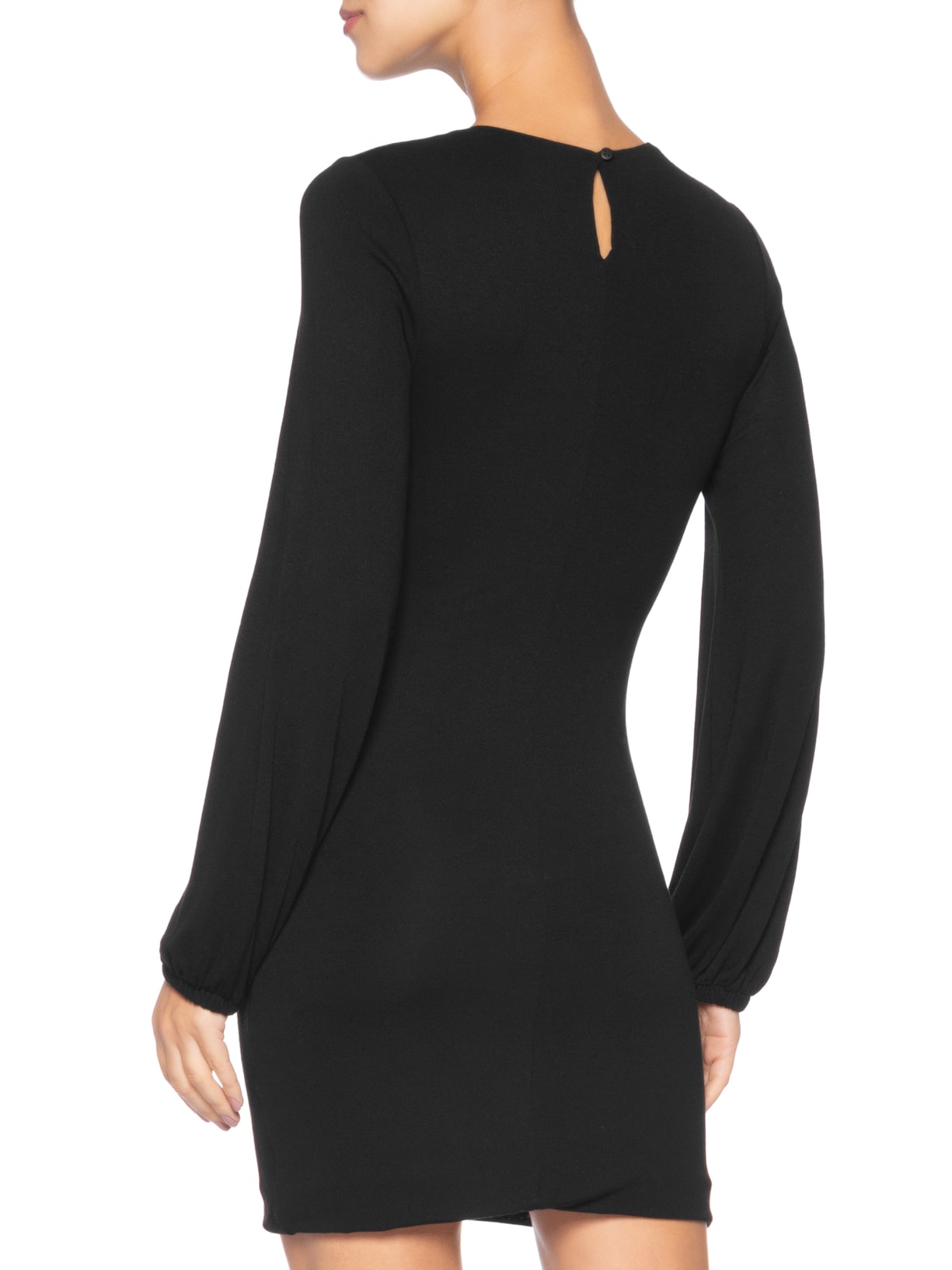 Vestido Curto Franzido Lateral Preto Animale Jeans