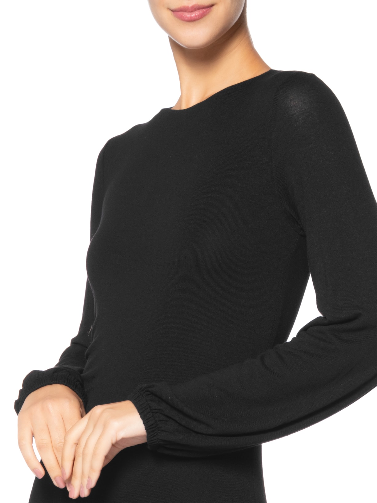 Vestido Curto Franzido Lateral Preto Animale Jeans