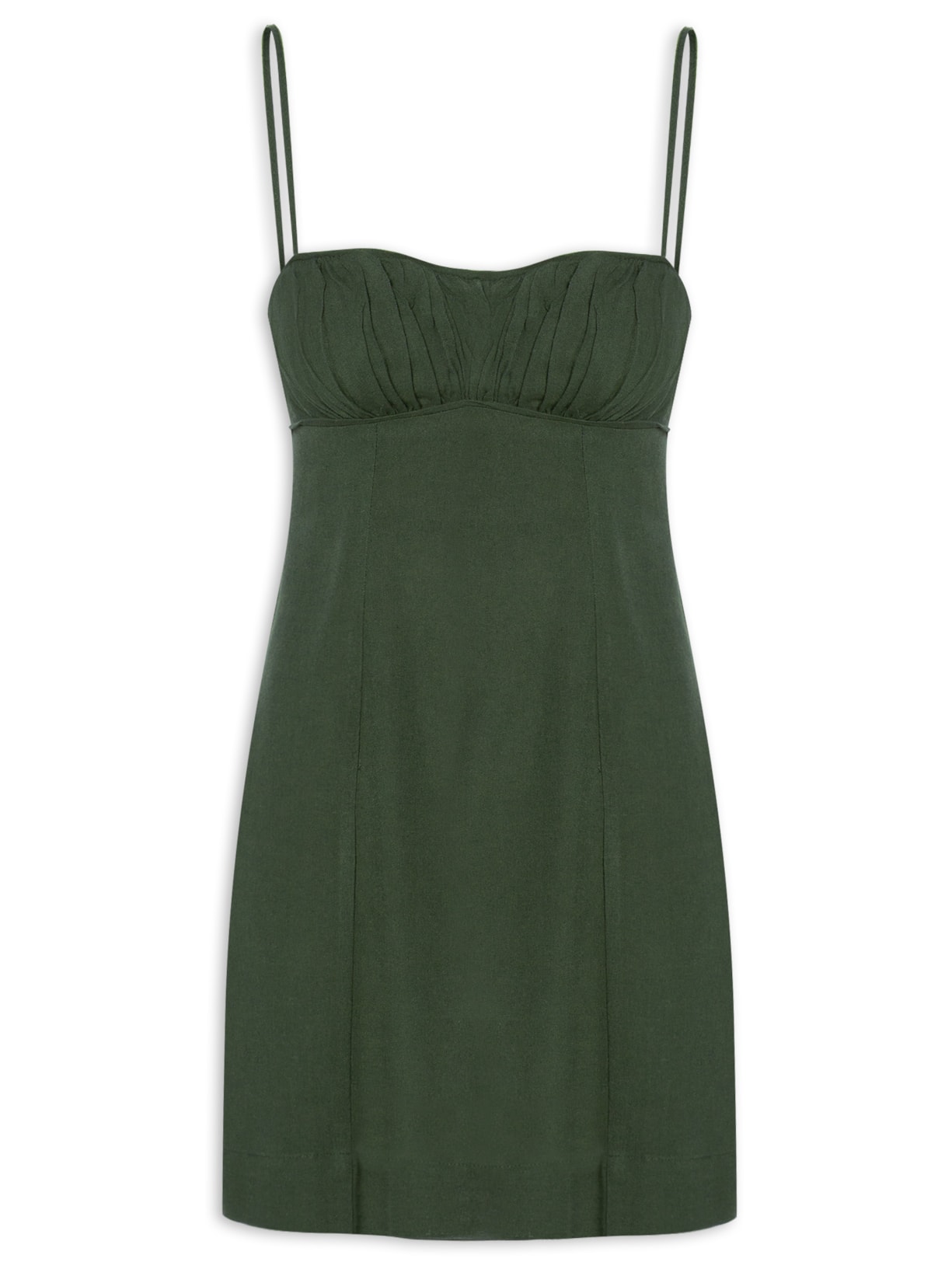 Vestido Curto Franzido - Verde