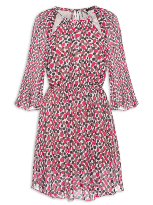 Vestido Curto Franzidos Fig Goma - Rosa