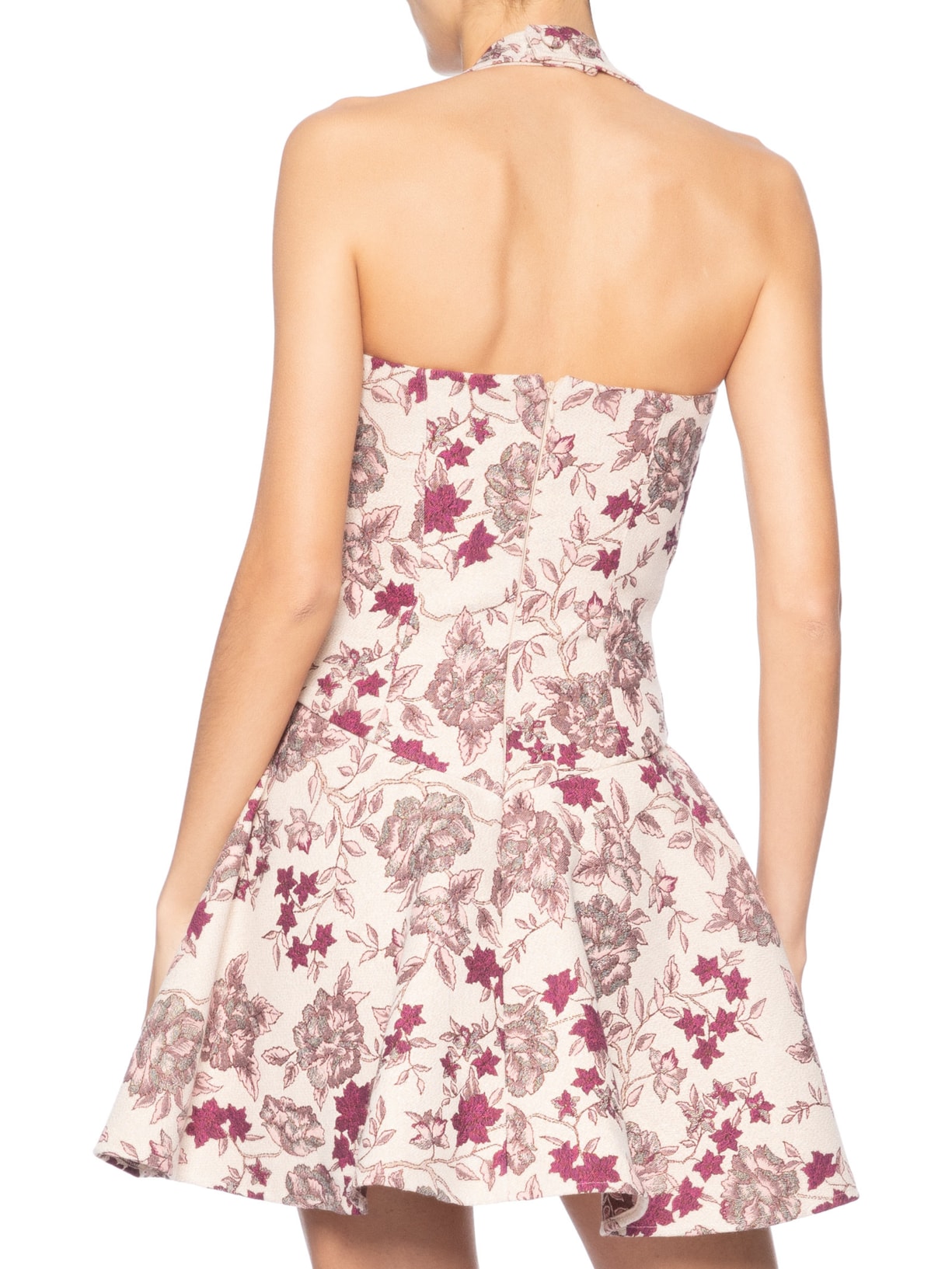 Vestido Curto Frente Única Em Jacquard Rosa '2Essential