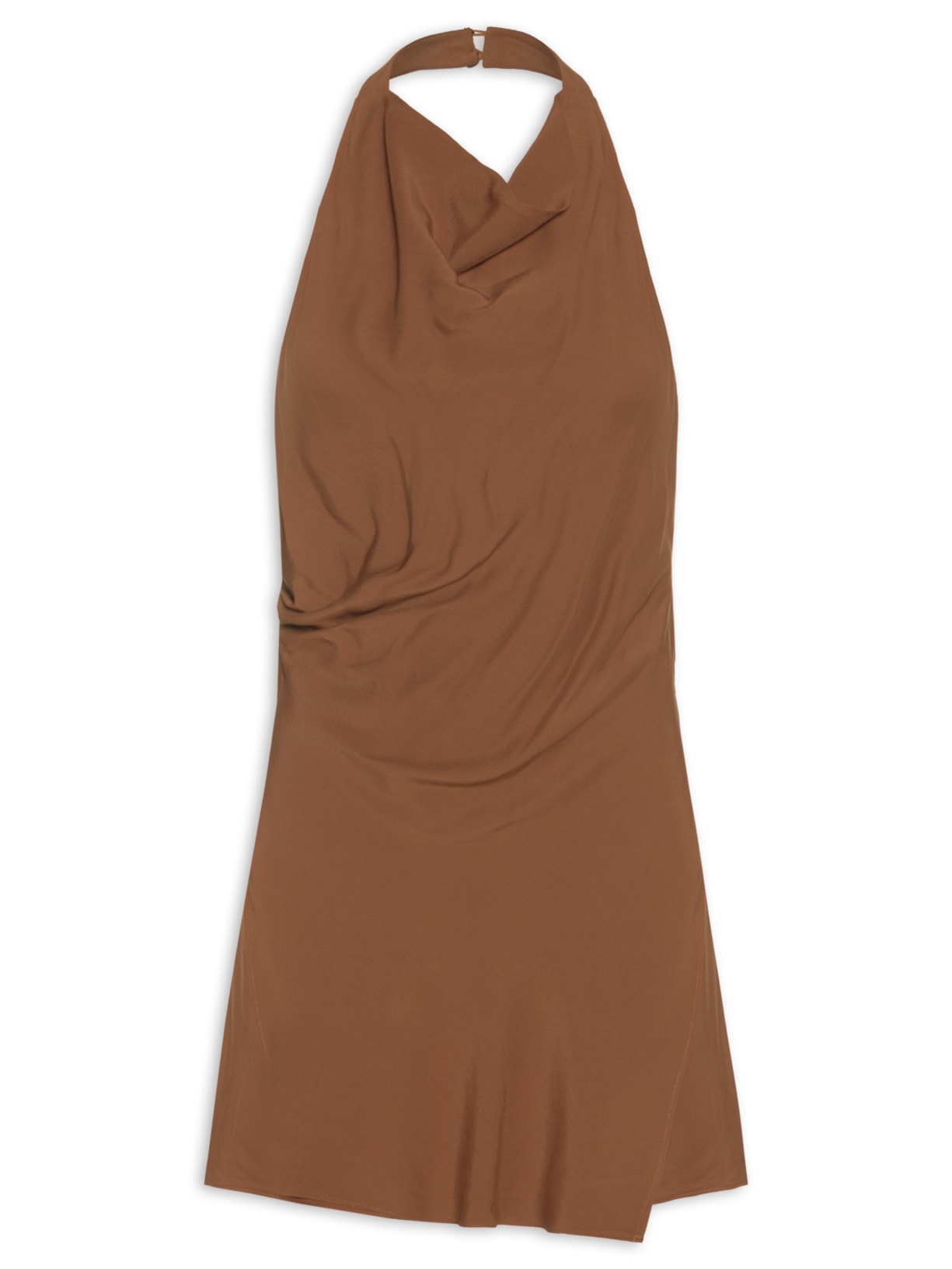 Vestido Curto Frente Única Marrom Farm