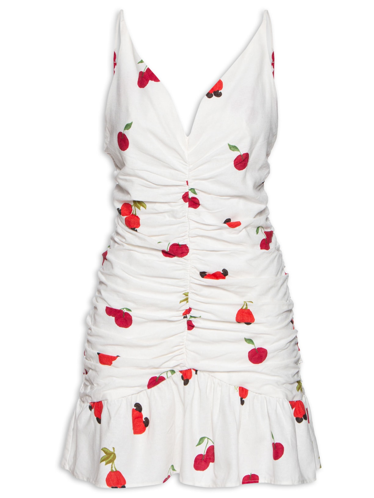 Vestido Curto Frutinha De Mesa - Branco