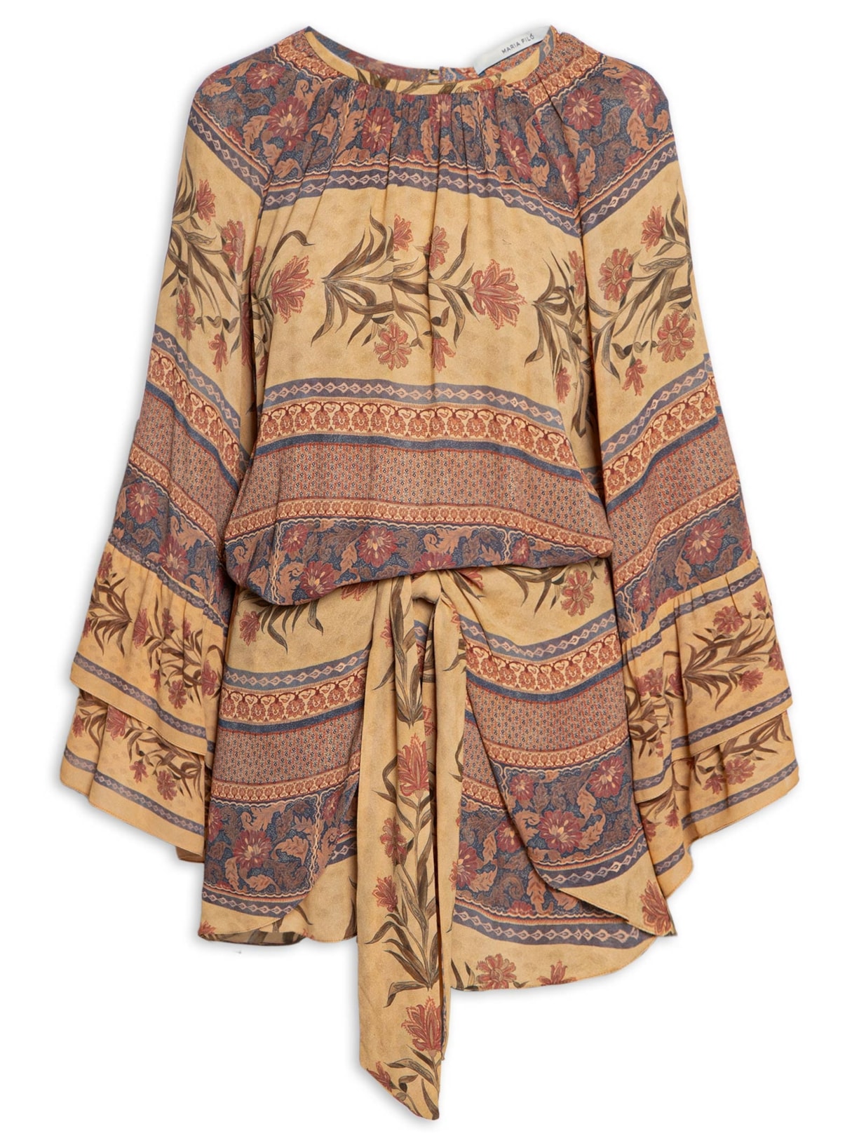 Vestido Curto Ggt Estampa Caramel - Amarelo