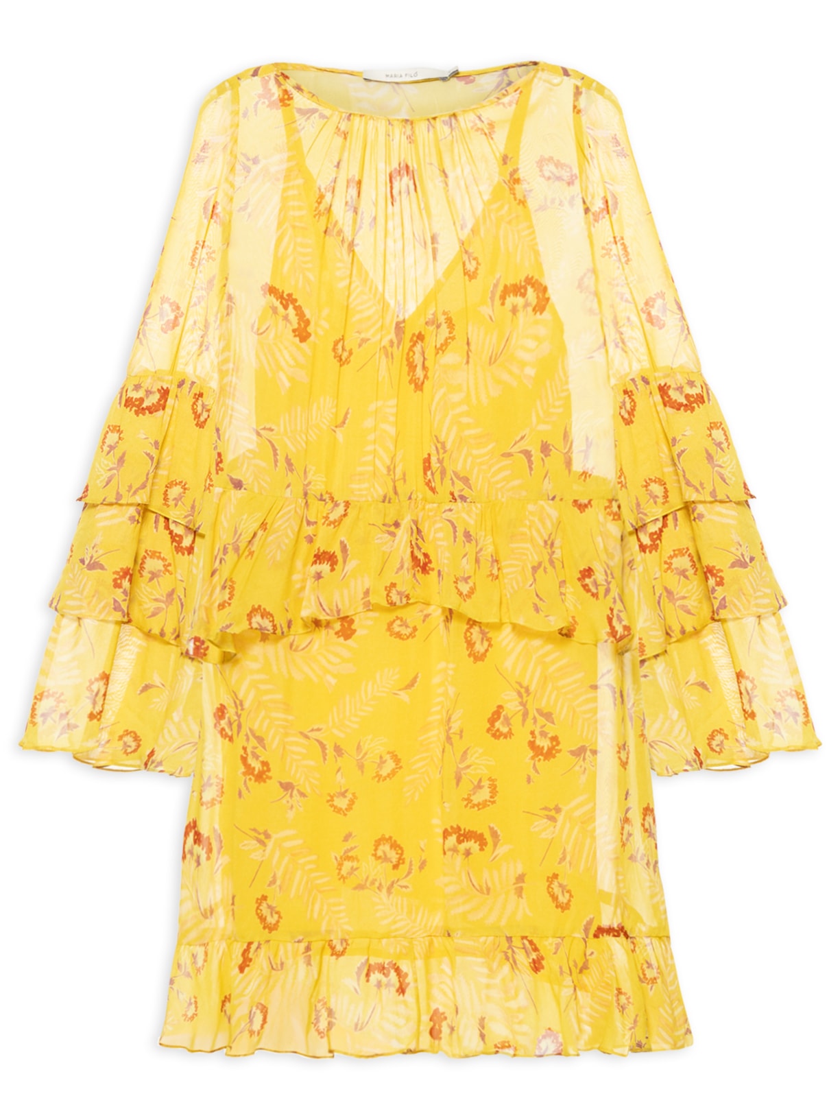 Vestido Curto GGT Estampa Daisy - Amarelo