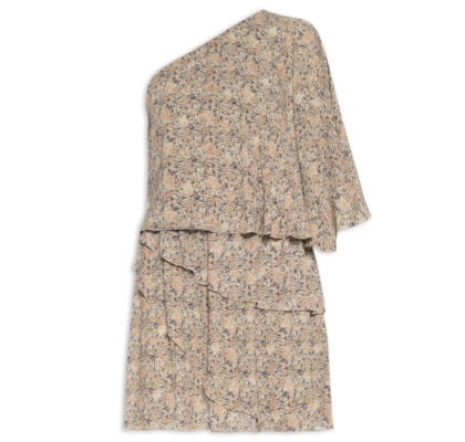 Vestido Curto Ggt Estampa Fable - Bege